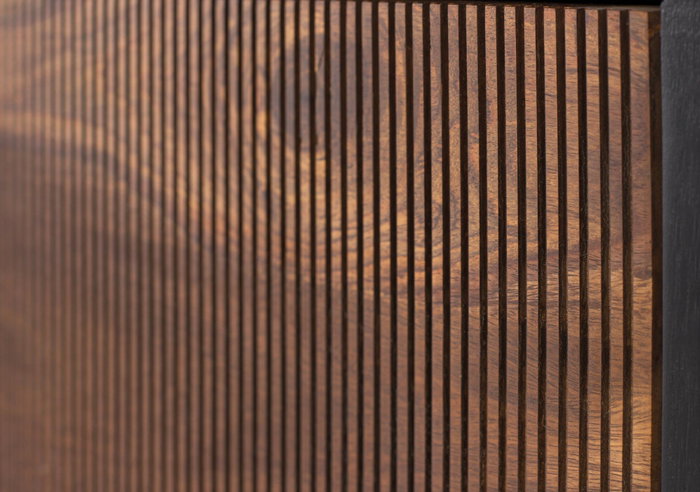 GINER Y COLOMER Mueble TV de madera de palisandro y mango con patas de metal